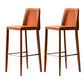 Modern Leather Bar Stool Low Back Counter Stool for Living Room Red 2 Piece Set Clearhalo 'Bar Furniture' 'Bar Stools' 'bar_stools' 'furn' 'furn_bar_stools' 'Furniture' 'Kitchen & Dining Furniture' 6686348
