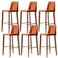 Modern Leather Bar Stool Low Back Counter Stool for Living Room Red 6 Piece Set Clearhalo 'Bar Furniture' 'Bar Stools' 'bar_stools' 'furn' 'furn_bar_stools' 'Furniture' 'Kitchen & Dining Furniture' 6686352