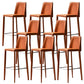 Modern Leather Bar Stool Low Back Counter Stool for Living Room Red 8 Piece Set Clearhalo 'Bar Furniture' 'Bar Stools' 'bar_stools' 'furn' 'furn_bar_stools' 'Furniture' 'Kitchen & Dining Furniture' 6686353