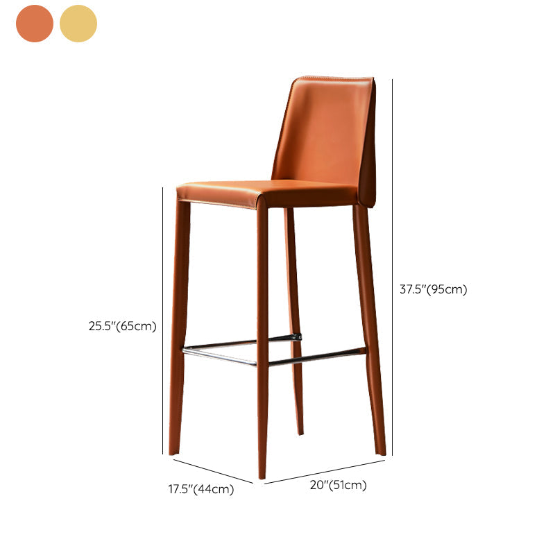Modern Leather Bar Stool Low Back Counter Stool for Living Room Clearhalo 'Bar Furniture' 'Bar Stools' 'bar_stools' 'furn' 'furn_bar_stools' 'Furniture' 'Kitchen & Dining Furniture' 6686354