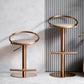 Glam Leather Bar Stool Metal Base Counter Stool for Living Room