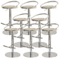 Glam Leather Bar Stool Metal Base Counter Stool for Living Room