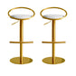 Glam Leather Bar Stool Metal Base Counter Stool for Living Room