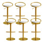 Glam Leather Bar Stool Metal Base Counter Stool for Living Room