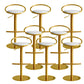 Glam Leather Bar Stool Metal Base Counter Stool for Living Room