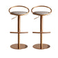 Glam Leather Bar Stool Metal Base Counter Stool for Living Room