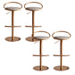 Glam Leather Bar Stool Metal Base Counter Stool for Living Room