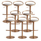 Glam Leather Bar Stool Metal Base Counter Stool for Living Room