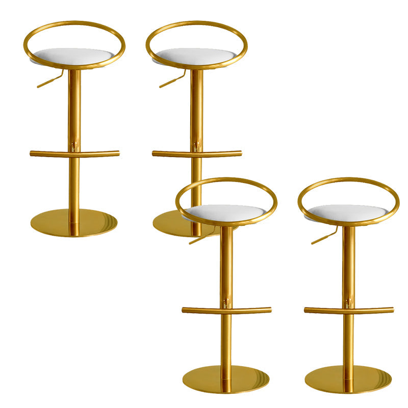 Glam Leather Bar Stool Metal Base Counter Stool for Living Room