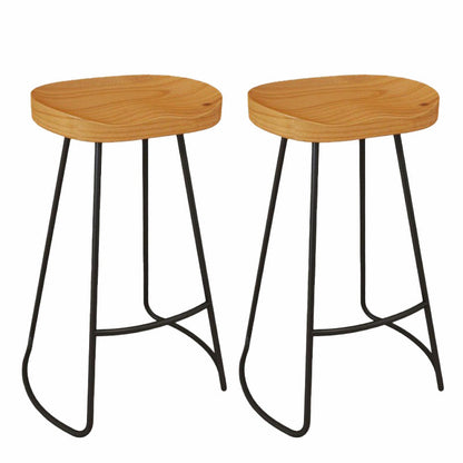 Tabouret de bar à tabouret en bois massif contemporain avec repose-pieds