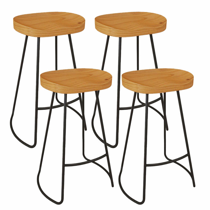 Tabouret de bar à tabouret en bois massif contemporain avec repose-pieds