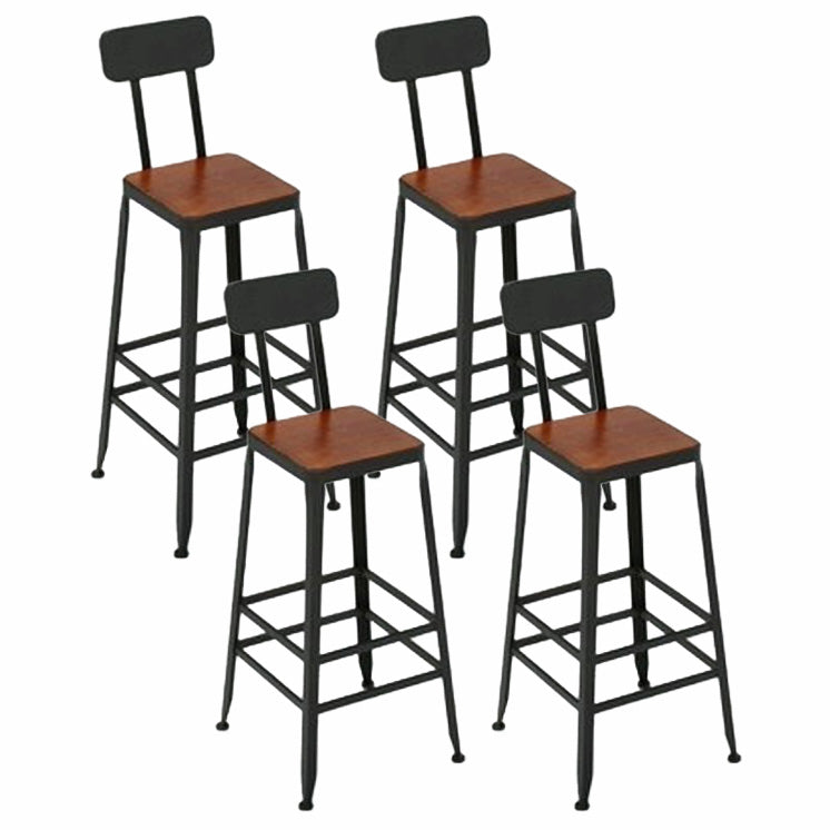 Tabouret de bar à tabouret en bois massif contemporain avec repose-pieds