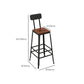 Tabouret de bar à tabouret en bois massif contemporain avec repose-pieds