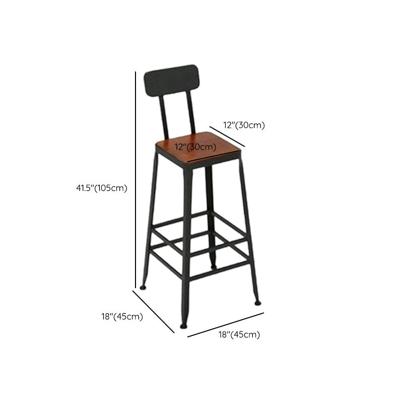 Tabouret de bar à tabouret en bois massif contemporain avec repose-pieds