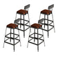 Taburetes de bar de madera contemporáneos, taburete de bar sin brazos con patas de metal