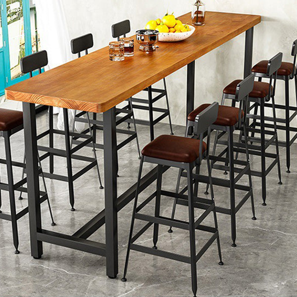 Taburetes de bar de madera contemporáneos, taburete de bar sin brazos con patas de metal