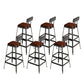 Taburetes de bar de madera contemporáneos, taburete de bar sin brazos con patas de metal