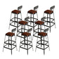 Taburetes de bar de madera contemporáneos, taburete de bar sin brazos con patas de metal
