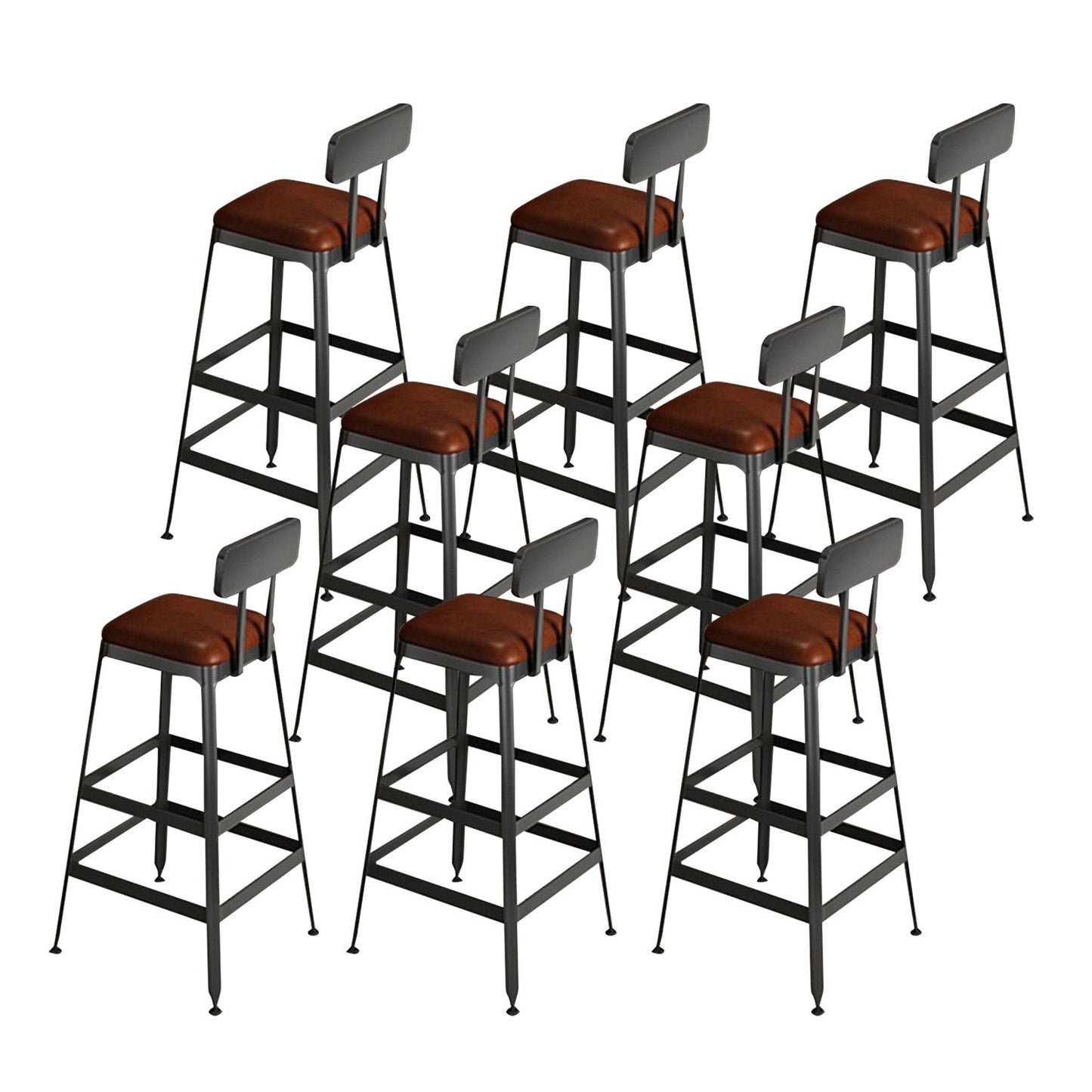 Taburetes de bar de madera contemporáneos, taburete de bar sin brazos con patas de metal