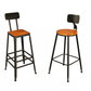 Taburetes de bar de madera contemporáneos, taburete de bar sin brazos con patas de metal
