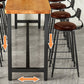 Taburetes de bar de madera contemporáneos, taburete de bar sin brazos con patas de metal