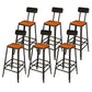 Taburetes de bar de madera contemporáneos, taburete de bar sin brazos con patas de metal