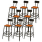 Taburetes de bar de madera contemporáneos, taburete de bar sin brazos con patas de metal