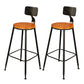 Taburetes de bar de madera contemporáneos, taburete de bar sin brazos con patas de metal
