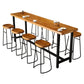 Taburetes de bar de madera contemporáneos, taburete de bar sin brazos con patas de metal