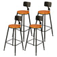 Taburetes de bar de madera contemporáneos, taburete de bar sin brazos con patas de metal