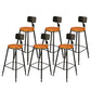 Taburetes de bar de madera contemporáneos, taburete de bar sin brazos con patas de metal