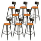 Taburetes de bar de madera contemporáneos, taburete de bar sin brazos con patas de metal