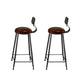 Taburetes de bar de madera contemporáneos, taburete de bar sin brazos con patas de metal