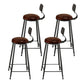 Taburetes de bar de madera contemporáneos, taburete de bar sin brazos con patas de metal