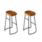 Taburetes de bar de madera contemporáneos, taburete de bar sin brazos con patas de metal
