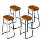 Taburetes de bar de madera contemporáneos, taburete de bar sin brazos con patas de metal