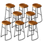 Taburetes de bar de madera contemporáneos, taburete de bar sin brazos con patas de metal
