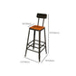 Taburetes de bar de madera contemporáneos, taburete de bar sin brazos con patas de metal