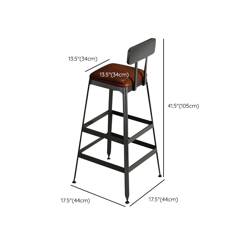 Taburetes de bar de madera contemporáneos, taburete de bar sin brazos con patas de metal