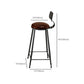 Taburetes de bar de madera contemporáneos, taburete de bar sin brazos con patas de metal