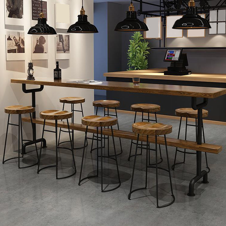 Contemporary Backless Dining Stools Solid Wood Bar Stools with Footrest Clearhalo 'Bar Furniture' 'Bar Stools' 'bar_stools' 'furn' 'furn_bar_stools' 'Furniture' 'Kitchen & Dining Furniture' 6686529
