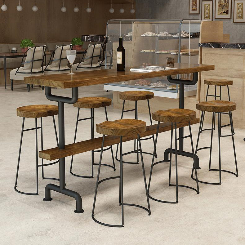 Contemporary Backless Dining Stools Solid Wood Bar Stools with Footrest Clearhalo 'Bar Furniture' 'Bar Stools' 'bar_stools' 'furn' 'furn_bar_stools' 'Furniture' 'Kitchen & Dining Furniture' 6686531