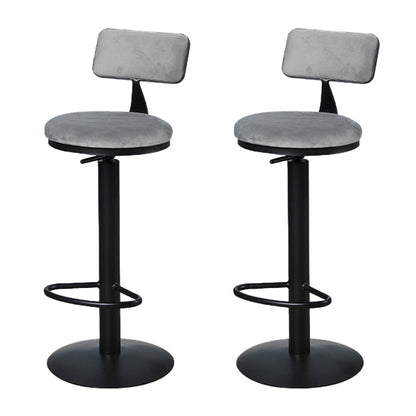 Metal Low Back Barstools Adjustable Height Bar Stools with Swivel Black 2 Piece Set Clearhalo 'Bar Furniture' 'Bar Stools' 'bar_stools' 'furn' 'furn_bar_stools' 'Furniture' 'Kitchen & Dining Furniture' 6686535