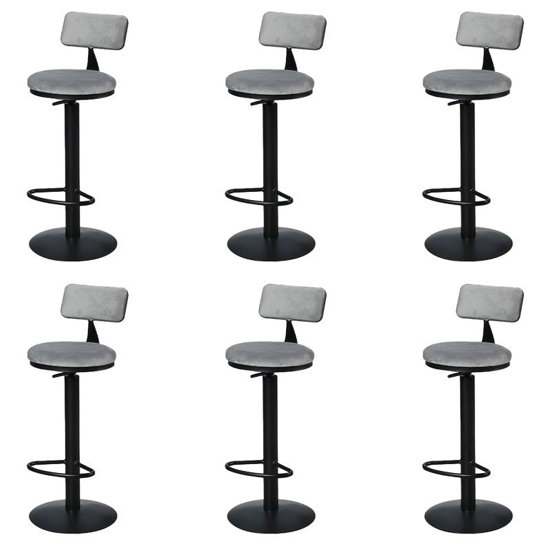 Metal Low Back Barstools Adjustable Height Bar Stools with Swivel Black 6 Piece Set Clearhalo 'Bar Furniture' 'Bar Stools' 'bar_stools' 'furn' 'furn_bar_stools' 'Furniture' 'Kitchen & Dining Furniture' 6686543