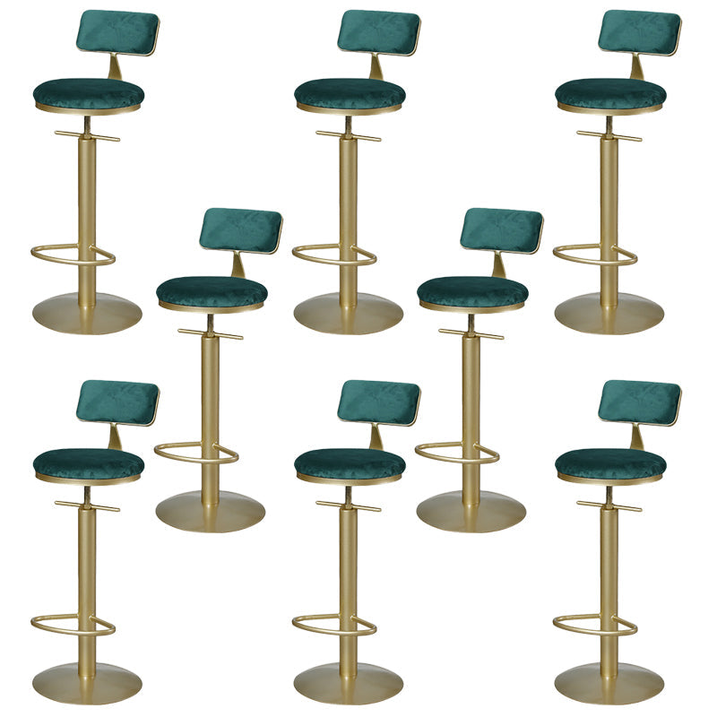 Metal Low Back Barstools Adjustable Height Bar Stools with Swivel Gold 8 Piece Set Clearhalo 'Bar Furniture' 'Bar Stools' 'bar_stools' 'furn' 'furn_bar_stools' 'Furniture' 'Kitchen & Dining Furniture' 6686545