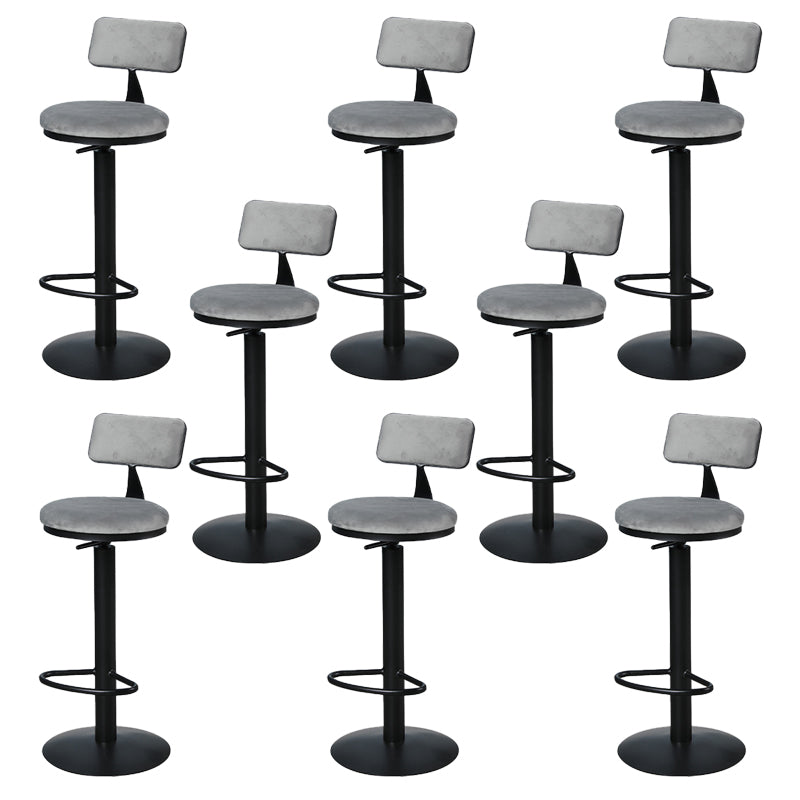 Metal Low Back Barstools Adjustable Height Bar Stools with Swivel Black 8 Piece Set Clearhalo 'Bar Furniture' 'Bar Stools' 'bar_stools' 'furn' 'furn_bar_stools' 'Furniture' 'Kitchen & Dining Furniture' 6686547