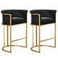 Glam Low Back Dining Stools Bucket Bar Stools with Metal Legs Black 2 Piece Set Clearhalo 'Bar Furniture' 'Bar Stools' 'bar_stools' 'furn' 'furn_bar_stools' 'Furniture' 'Kitchen & Dining Furniture' 6686603