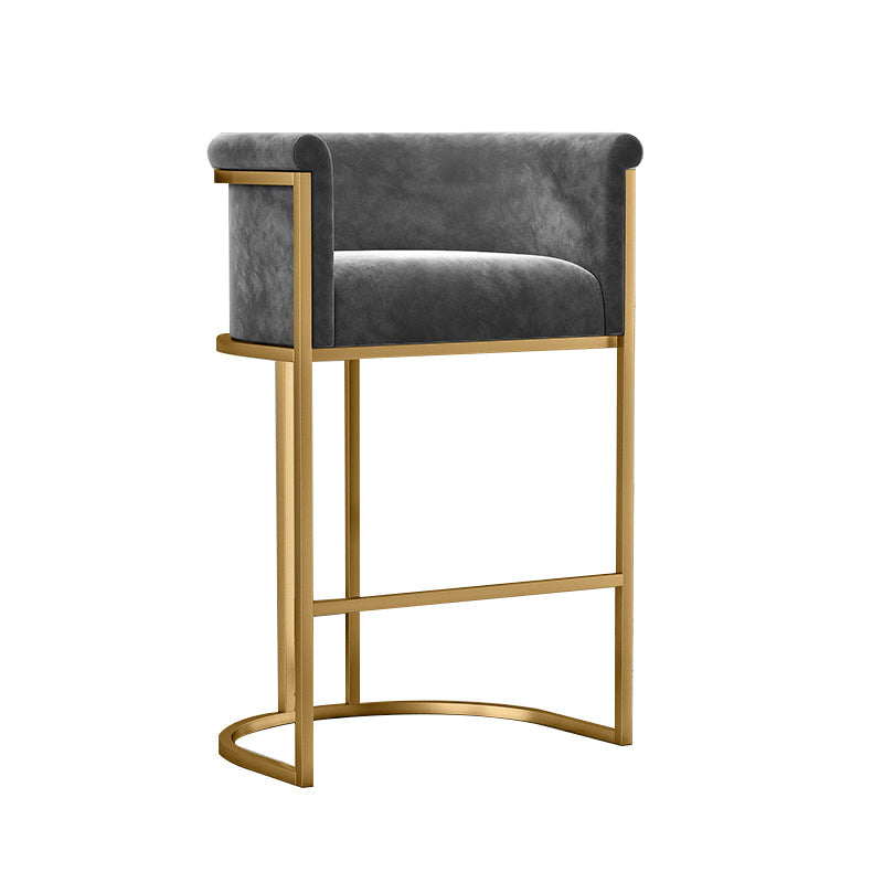 Glam Low Back Dining Stools Bucket Bar Stools with Metal Legs Clearhalo 'Bar Furniture' 'Bar Stools' 'bar_stools' 'furn' 'furn_bar_stools' 'Furniture' 'Kitchen & Dining Furniture' 6686609