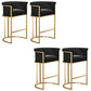 Glam Low Back Dining Stools Bucket Bar Stools with Metal Legs Black 4 Piece Set Clearhalo 'Bar Furniture' 'Bar Stools' 'bar_stools' 'furn' 'furn_bar_stools' 'Furniture' 'Kitchen & Dining Furniture' 6686612
