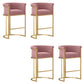 Glam Low Back Dining Stools Bucket Bar Stools with Metal Legs Pink 4 Piece Set Clearhalo 'Bar Furniture' 'Bar Stools' 'bar_stools' 'furn' 'furn_bar_stools' 'Furniture' 'Kitchen & Dining Furniture' 6686614